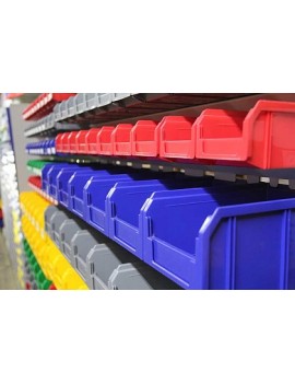 Стеллажи для метизов с пластиковыми контейнерами для магазина и склада Днепр